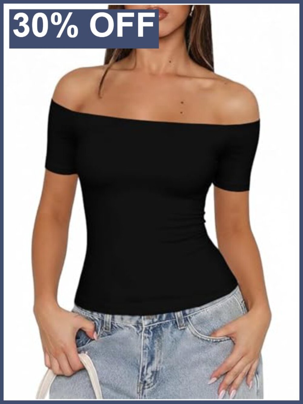 Off Shoulder Crop Top Women Going Out Y2K Short Sleeve